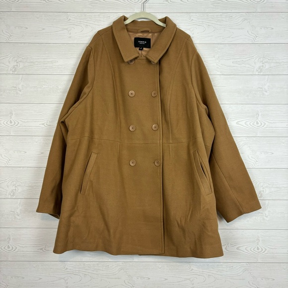 Torrid Softest Coat Double Breasted Peacoat Camel Color Size 6X NWOT - Picture 7 of 16